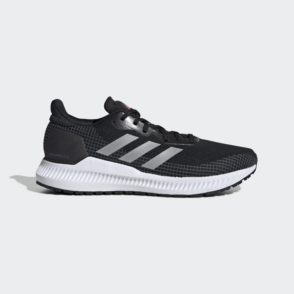 Adidasi Alergare Adidas Solarblaze Barbati Romania - Negrii/Argintii Metal/Rosii EE4227